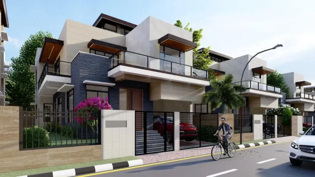 4BHK Villa in 3D Elevation